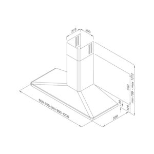 Máy hút khói, khử mùi áp tường VARESE-K5020 - varese k5020