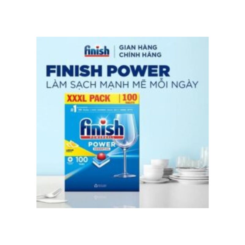 Viên rửa bát Bosch Finish Power Essential Lemon 100 viên - vien rua bat bosch finish power essential lemon 100 vien 1