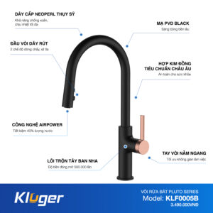 VÒI RỬA CHÉN KLUGER KLF0005B - voi bep kluger klf0005b