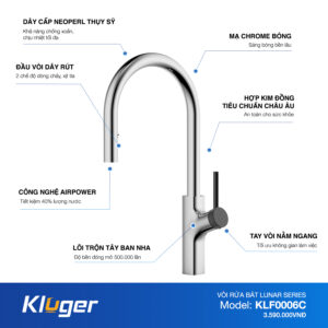 VÒI RỬA CHÉN KLUGER KLF0006C - voi bep kluger klf0006c