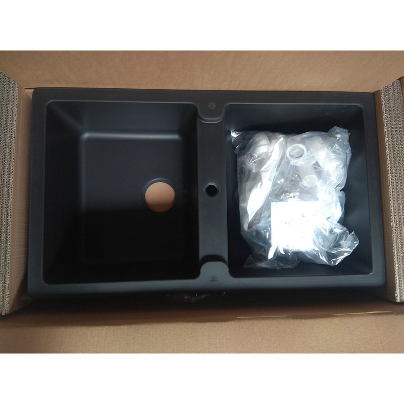 CHẬU GRANSTONE HAFELE HS19-GEN2S90 MÀU ĐEN 570.36.300 - voi chau rua chen hafele galba hs gd8650 hsgd8650 3