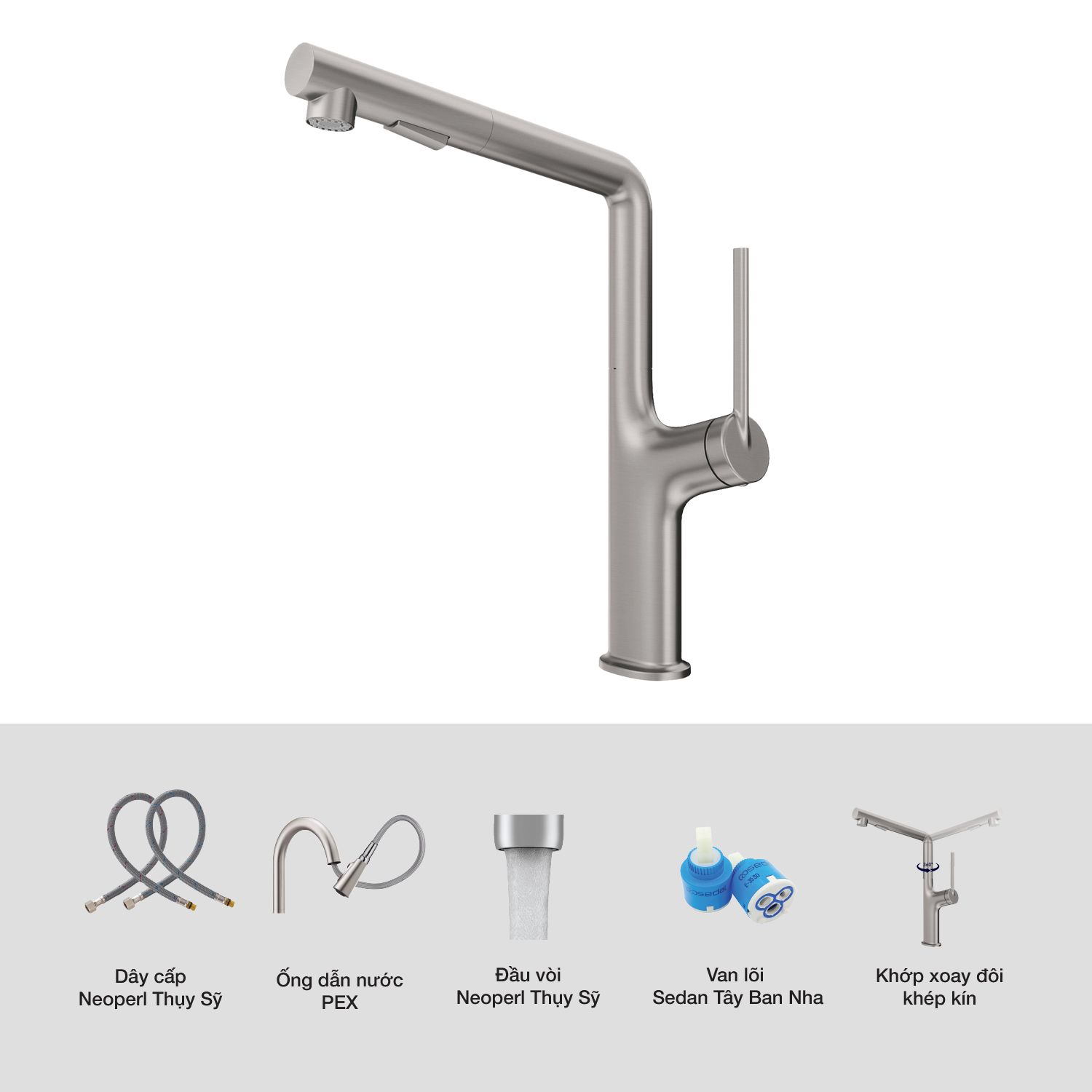 VÒI RỬA CHÉN KLUGER KLF0001S - voi rua bat kluger amber klf0001s chi tiet