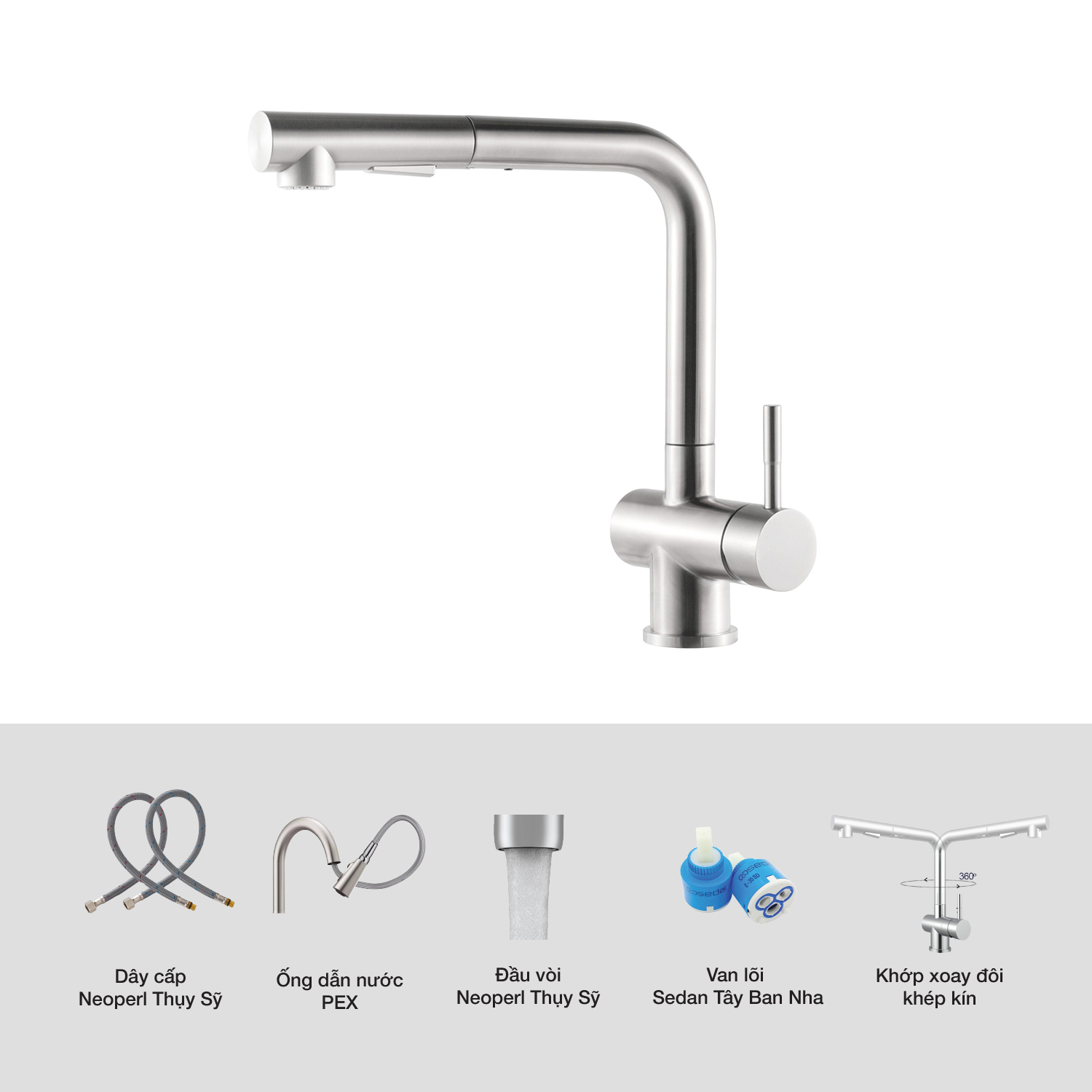 VÒI RỬA CHÉN KLUGER KLF0013C - voi rua bat kluger klf0013c chi tiet