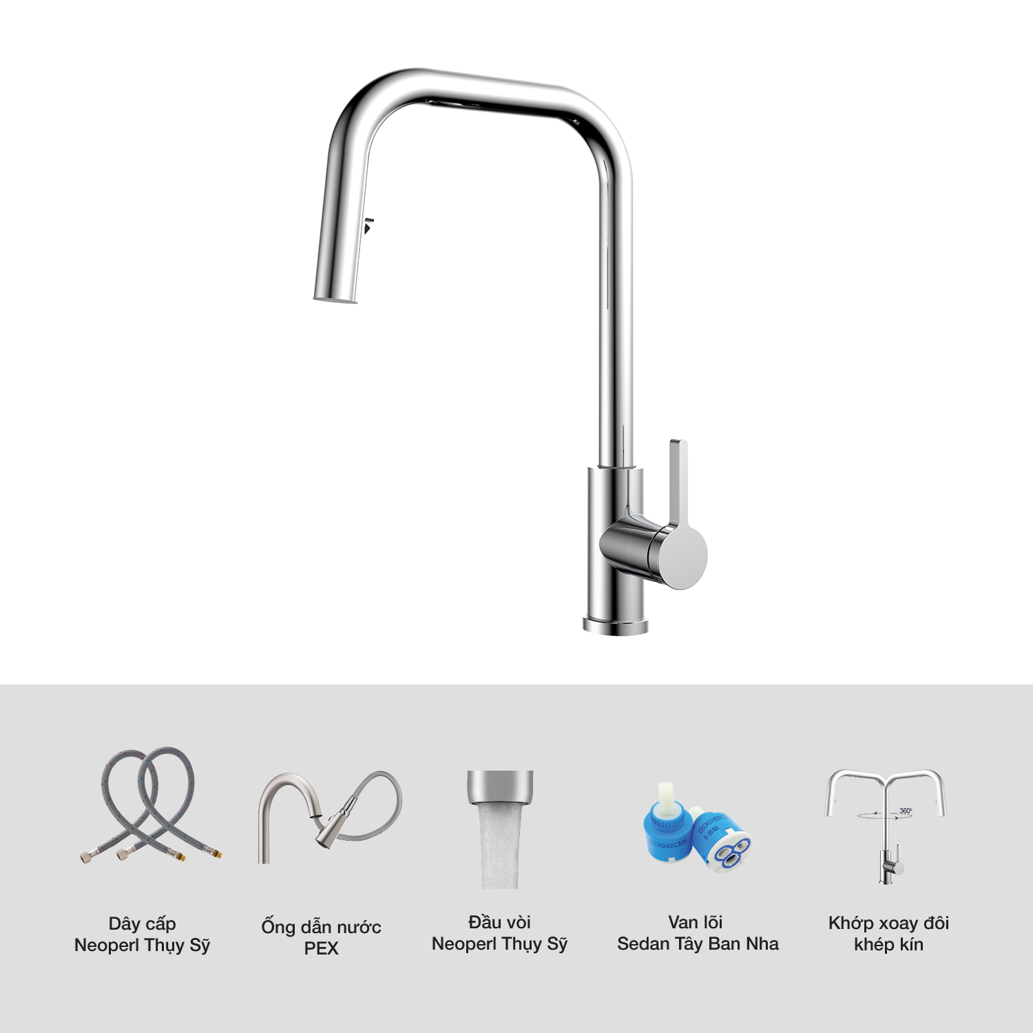 VÒI RỬA CHÉN KLUGER KLF0015C - voi rua bat kluger klf0015c chi tiet