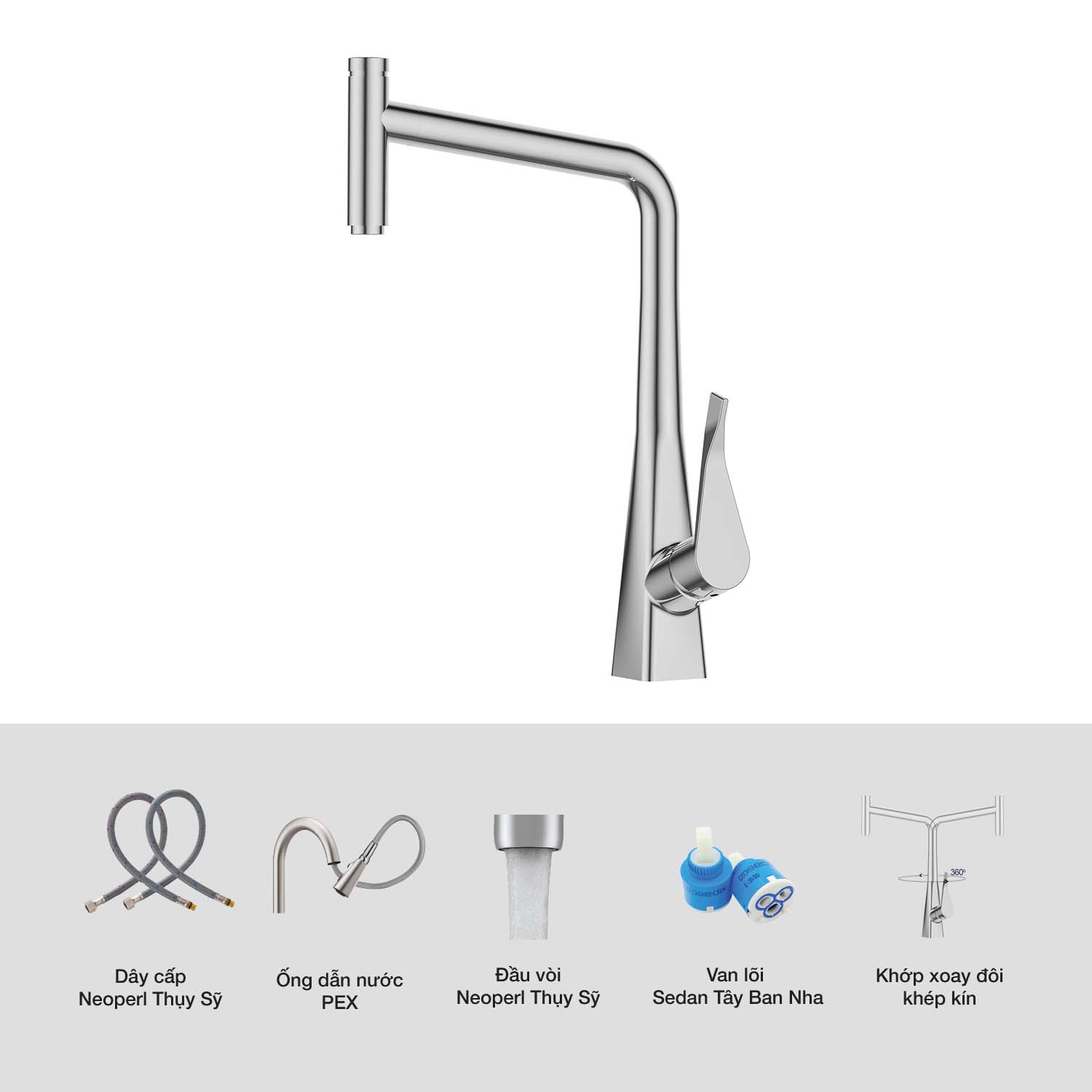 VÒI RỬA CHÉN KLUGER KLF0016C - voi rua bat kluger klf0016c chi tiet