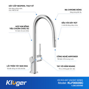 VÒI RỬA CHÉN KLUGER KLF0003SC - voi rua bat kluger klf003sc vincent chi tiet