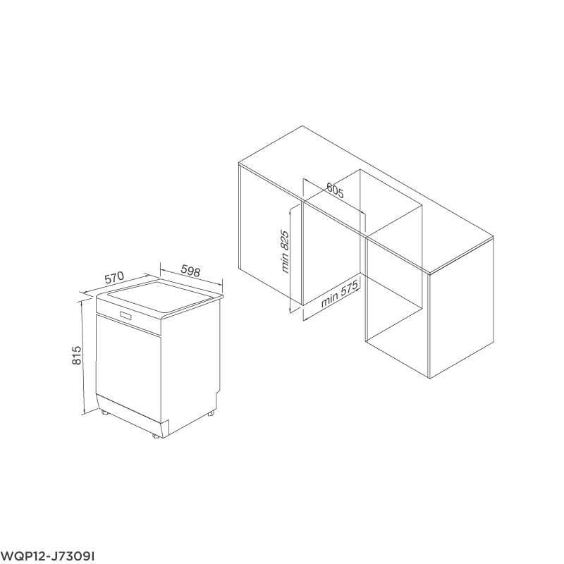 Máy rửa chén âm tủ WQP12-J7309I - wqp12 j7309i