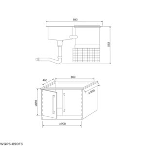 Máy rửa chén tích hợp WQP6-890F3 - wqp6 890f3 1