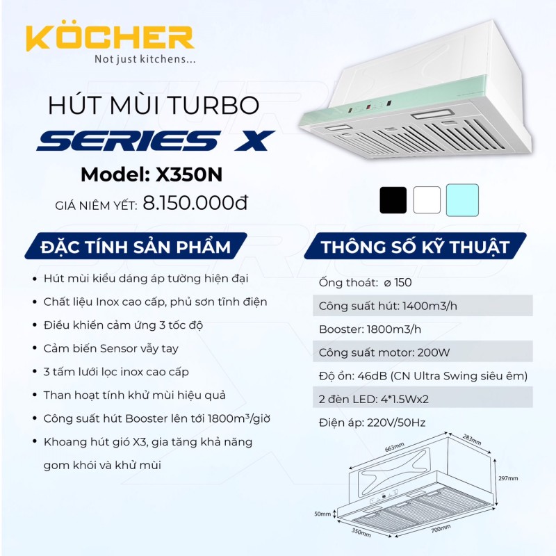 MÁY HÚT MÙI ÂM TỦ KOCHER TURBO SERIES X MODEL X-350N - z5530830563612 6c7931471d94322740eaf8ad5b08f2e6