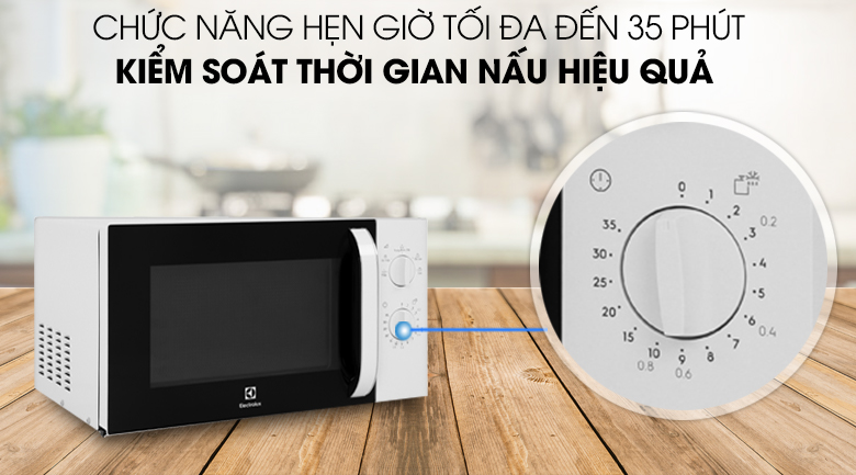LÒ VI SÓNG ĐỂ BÀN ELECTROLUX 23L EMM23K18GW MÀU TRẮNG