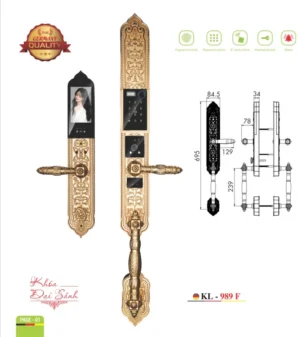 KHOÁ CỬA GỖ VÂN TAY KASSLER KL 989 F GOLD APP - 11 5