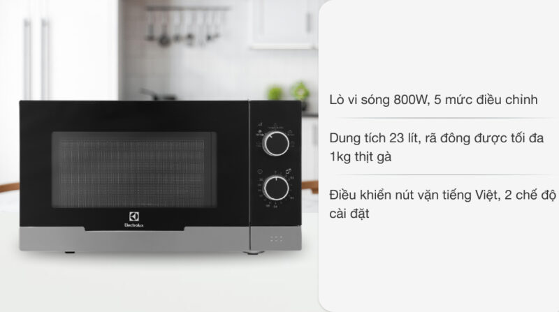 LÒ VI SÓNG ĐỂ BÀN ELECTROLUX 23L EMM23KI9EBP