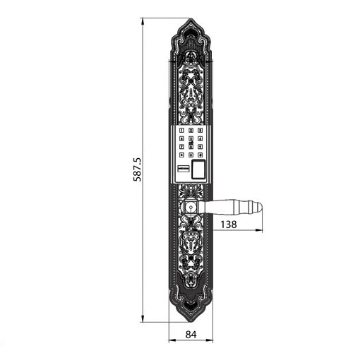 KHOÁ CỬA GỖ VÂN TAY KASSLER KL 989 FS GOLD APP - 14 5