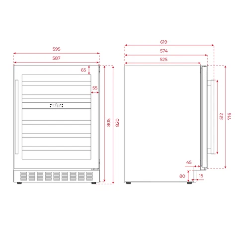 KÍCH THƯỚC TỦ RƯỢU TEKA RVU 20046 GBK 113600008 