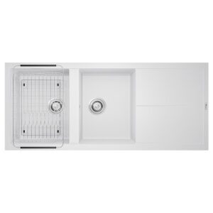 CHẬU RỬA BÁT KONOX GRANITE SINK LIVELLO SMART 1160 WHITE SILVER