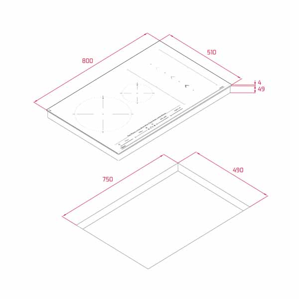 KÍCH THƯỚC BẾP ĐIỆN TỪ TEKA IZS 96700 MST BK 112500033
