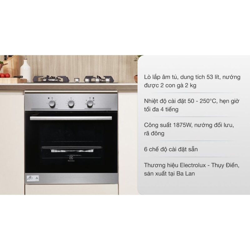 LÒ NƯỚNG ÂM TỦ ELECTROLUX RZB2110AAXA 60CM ULTIMATETASTE 300 53L