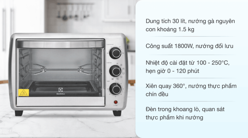 LÒ NƯỚNG ĐỂ BÀN ELECTROLUX EOT30MXC - 220921 0440320