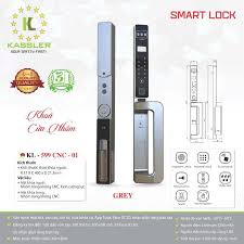 HÌNH ẢNH THỰC TẾ CỦA KHÓA VÂN TAY CỬA NHÔM KASSLER KL 599 CNC 01 GREY APP