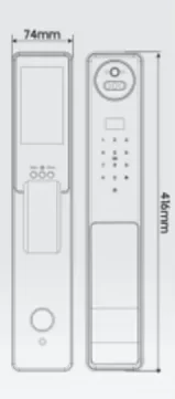 KÍCH THƯỚC KHOÁ VÂN TAY KASSLER KL 868 CNC BLUE GREY APP TUYA