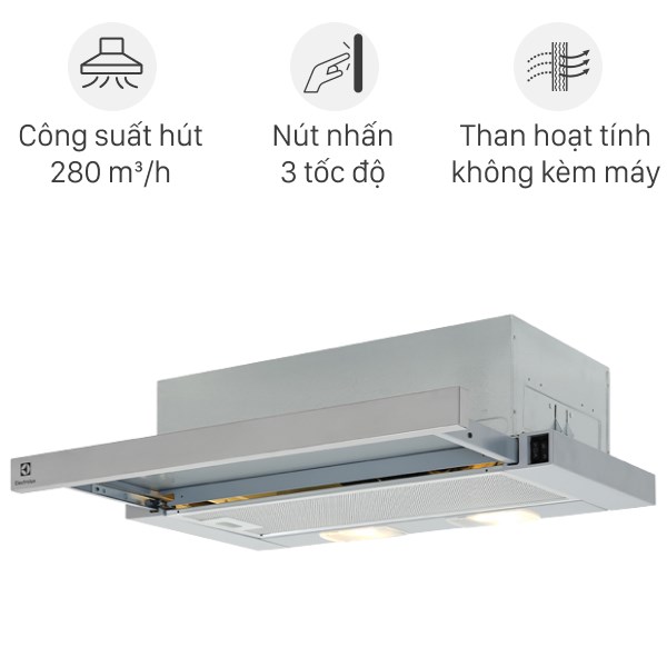 MÁY HÚT MÙI TÍCH HỢP ELECTROLUX LFP216S BẰNG THÉP 60CM