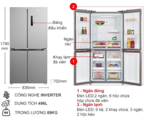 TỦ LẠNH ELECTROLUX 4 CỬA EQE4900A-A ULTIMATETASTE 700 496L - 272009518499