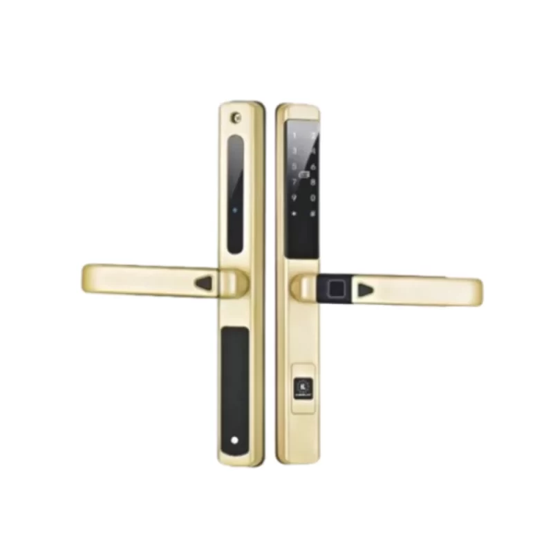 KHÓA VÂN TAY CỬA NHÔM KASSLER KL 599 SLIDE CHAMPAGNE GOLD APP - 28 3