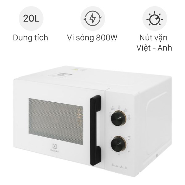LÒ VI SÓNG ĐỂ BÀN ELECTROLUX TÍCH HỢP NƯỚNG ĐỐI LƯU 20L EMG20K22W ULTIMATETASTE 300