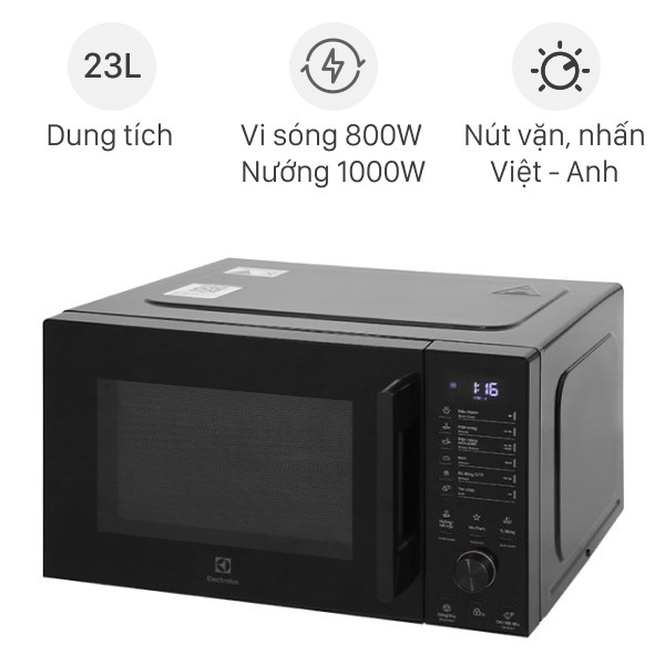 LÒ VI SÓNG ELECTROLUX ĐỂ BÀN TÍCH HỢP NƯỚNG ĐỐI LƯU 23L ULTIMATETASTE 500 EMG23D22B