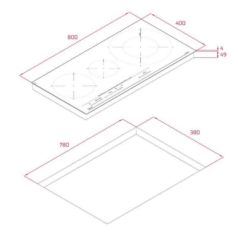KÍCH THƯỚC BẾP ĐIỆN TỪ TEKA IZC 83620 MST BK 112500039