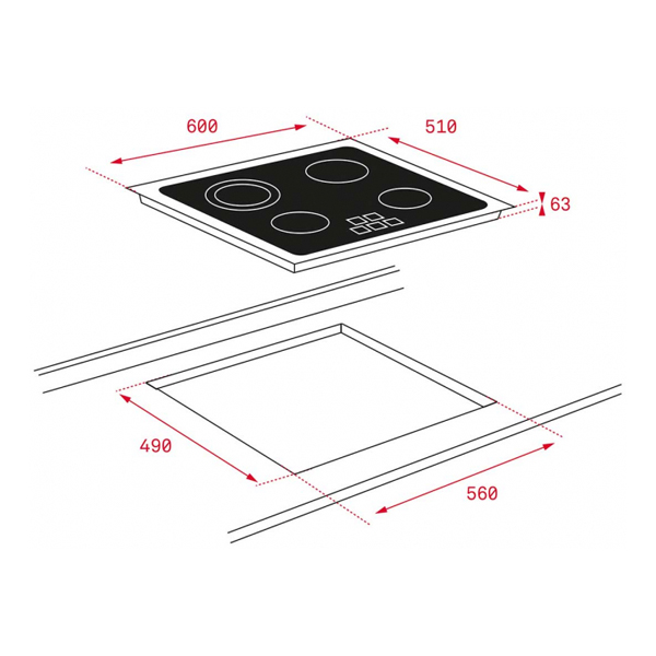 KÍCH THƯỚC BẾP ĐIỆN TEKA TZ 6415 40239040