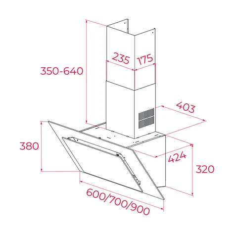 KÍCH THƯỚC MÁY HÚT MÙI TEKA DVT 98660 TBS BK 112930043