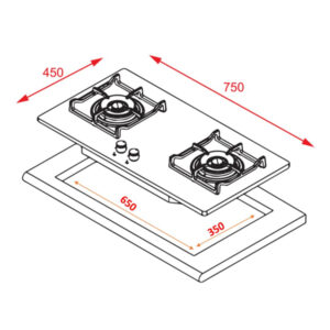BẾP GA TEKA GKN LUX 75 2G 40232102 - 53 1