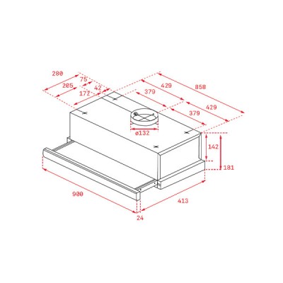 KÍCH THƯỚC MÁY HÚT MÙI TEKA TLR2 92 SS 113070001
