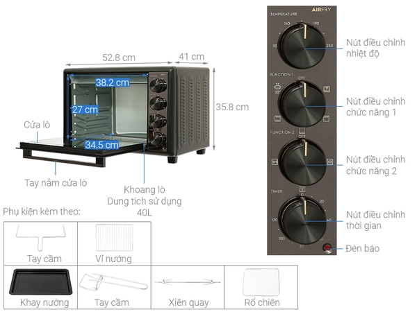 LÒ NƯỚNG ĐỂ BÀN ELECTROLUX EOT4022XFG ULTIMATETASTE 700 40L - 7f751fd2 319d 476b 9340 679acce3edad