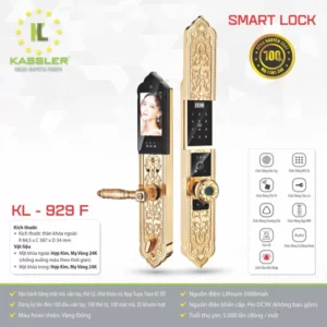 KHOÁ CỬA GỖ KASSLER KL 929 F GOLD FACE ID - 8 7