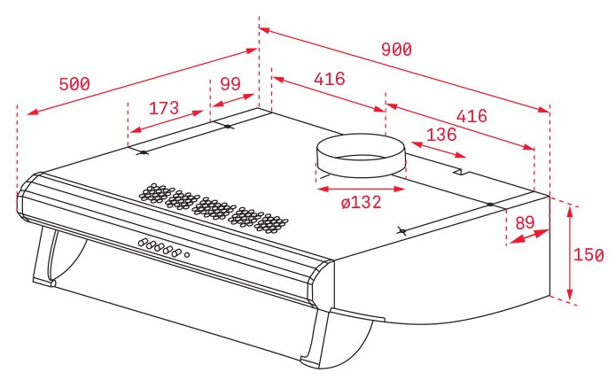 KÍCH THƯỚC MÁY HÚT MÙI TEKA C 9420 40466250