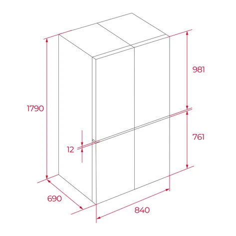 KÍCH THƯỚC TỦ LẠNH TEKA SBS 3D+RMF 74830 DSS