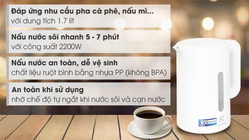 BÌNH ĐUN NƯỚC SIÊU TỐC ELECTROLUX 1.7L E2EK1-100W