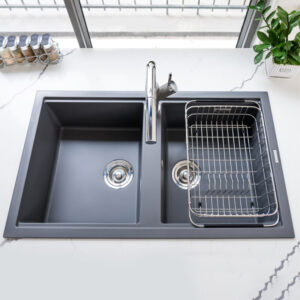 CHẬU RỬA BÁT KONOX GRANITE SINK PHOENIX SMART 860 WHITE SILVER - Bon rua chen Konox Phoenix Smart 860 Grey 6