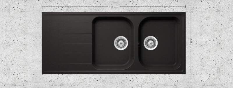 CHẬU GRANSTONE HAFELE HS18-GED2R80 MÀU ĐEN 570.35.360 - Chau da Hafele Julius HS18 GED2R80 570.35 2