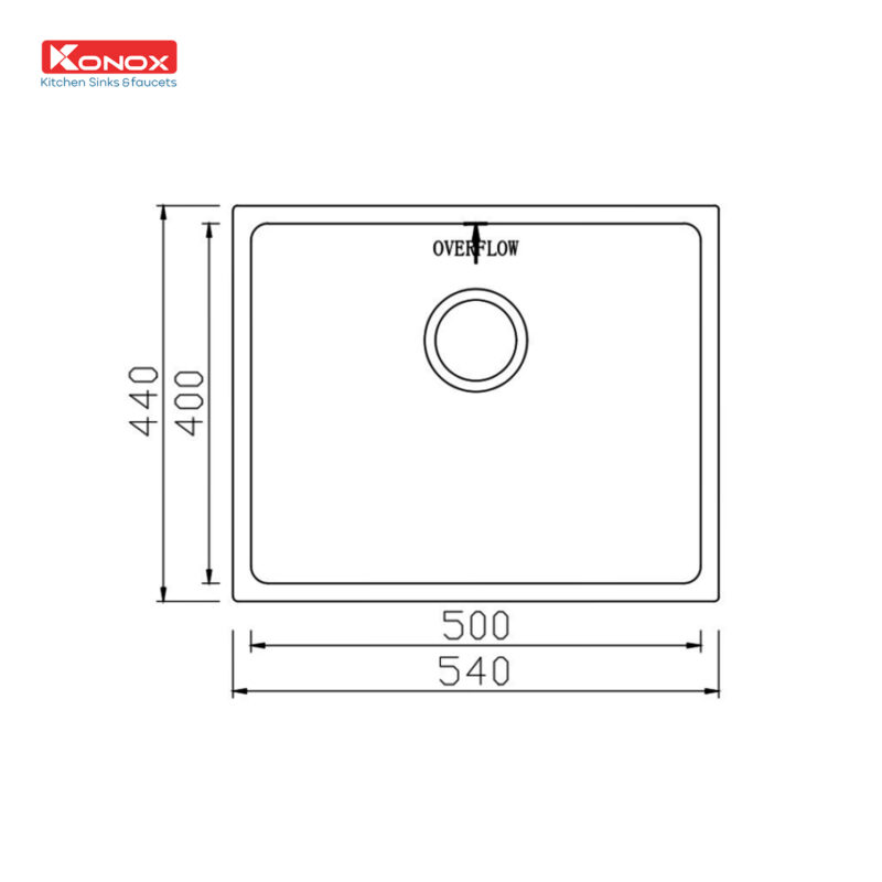 CHẬU RỬA BÁT KONOX UNDERMOUNT SINK CUBE 5444SU
