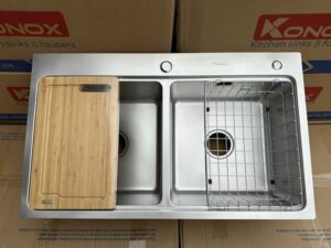 CHẬU RỬA BÁT CHỐNG XƯỚC KONOX WORKSTATION SINK – TOPMOUNT SINK KN8651TD DEKOR - Chau rua bat konox 8651 2