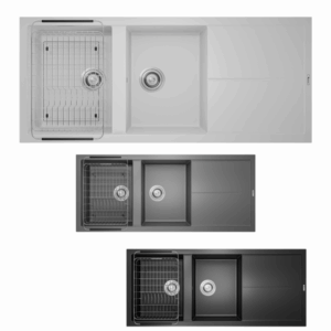 CHẬU RỬA BÁT KONOX GRANITE SINK LIVELLO SMART 1160 WHITE SILVER - Chau rua bat Granite Sink Livello Smart 1160 2