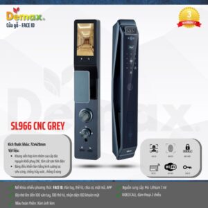 KHÓA CỬA FACE ID APP WIFI DEMAX SL966 GREY CNC