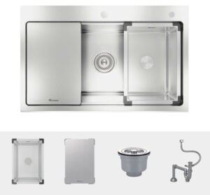 CHẬU RỬA BÁT CHỐNG XƯỚC KONOX WORKSTATION SINK – TOPMOUNT SINK KN8151TS DEKOR - KN8151TD Dekor 2