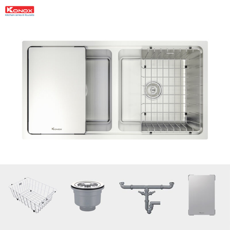 CHẬU RỬA BÁT CHỐNG XƯỚC KONOX WORKSTATION SINK – UNDERMOUNT SINK KN8646DU DEKOR - KN8646 Dekor phu kien