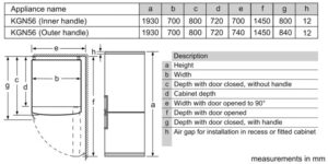 TỦ LẠNH ĐƠN BOSCH KGN56XI40J SERIE 4 - KT tu lanh Bosch KGN56XI40J