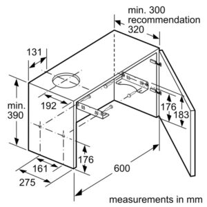 MÁY HÚT MÙI ÂM TỦ BOSCH DFM063W56B SERIES 4 NGANG 60CM - KT1 may hut mui Bosch DFM063W56B