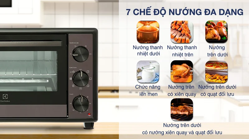 LÒ NƯỚNG ĐỂ BÀN ELECTROLUX EOT3218XG ULTIMATETASTE 500 32L - Lo nuong de ban electrolux eot3218xg 1